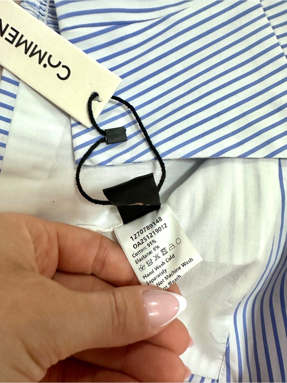 NWT 🩵 Commense Cotton Striped Halter Top - Picture 8 of 11